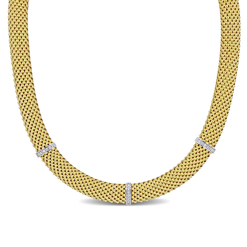 Cubic Zirconia Beaded Design Necklace in Gold Plated image number null